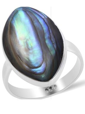 Abalone Shell Solitaire Ring